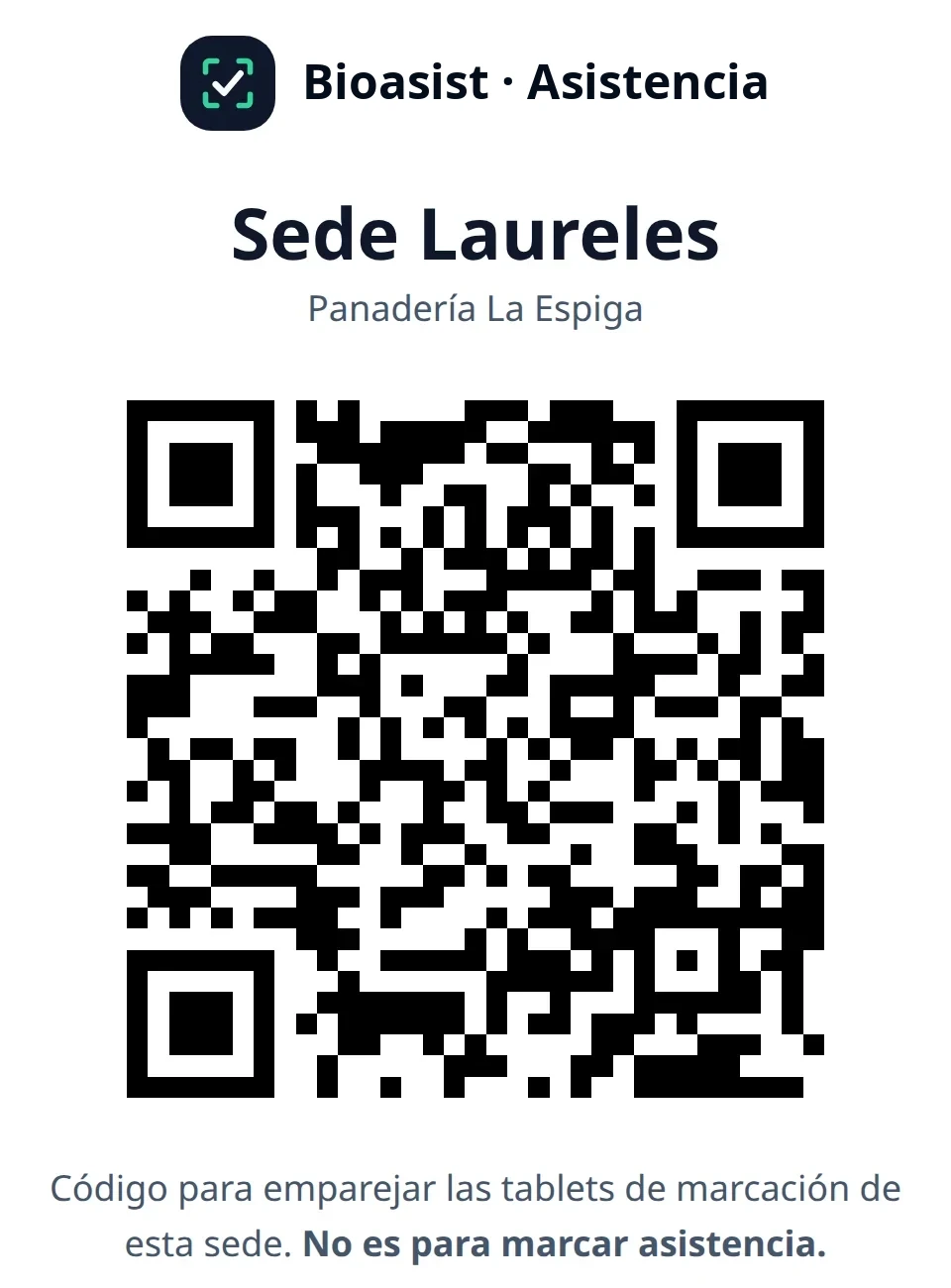 Hoja impresa con el QR de la Sede Laureles